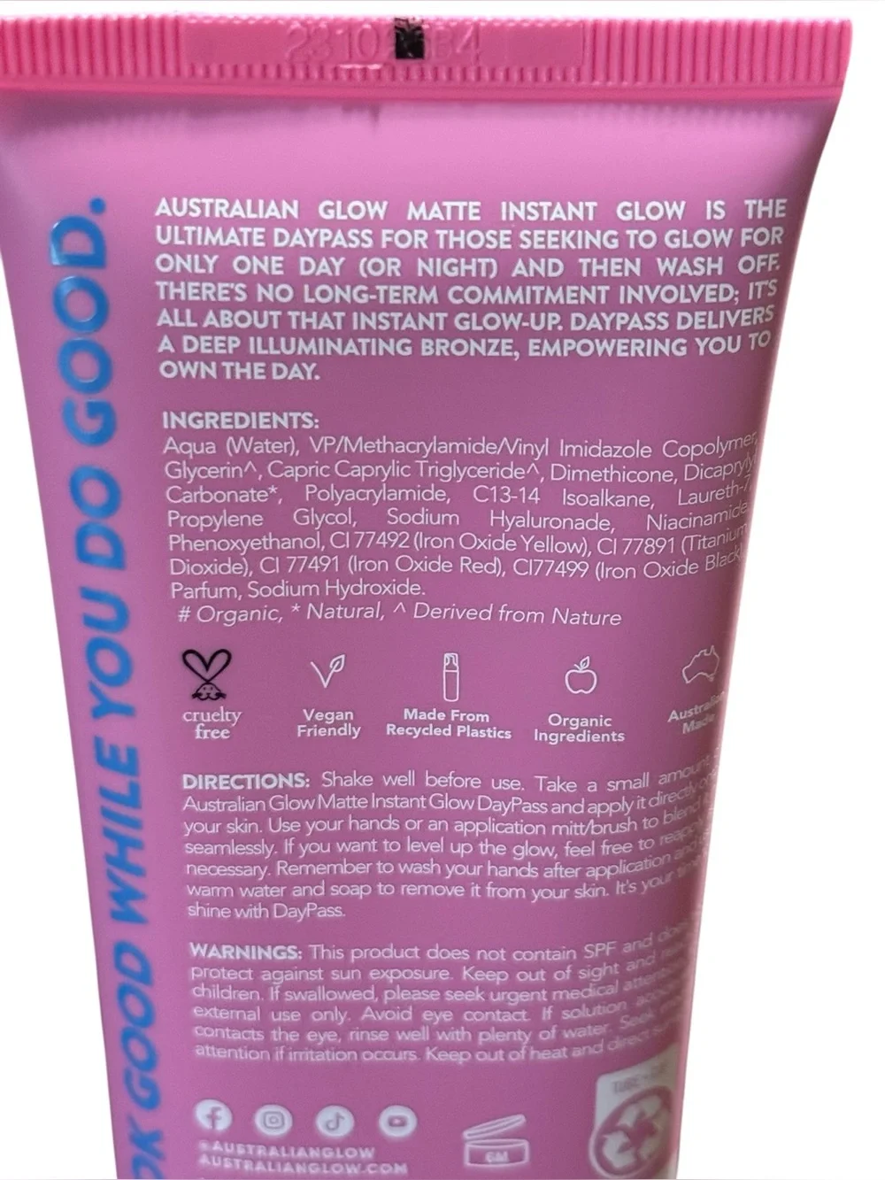 The Australian Glow Matte Instant Glow Daypass 3.38oz 100ml New Sealed